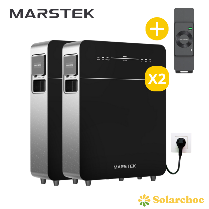 Pack 10,24 kWh — 2 batteries solaires Marstek Venus E 3.0 + compteur CT002