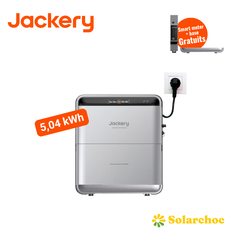 Pack 5,04kWh Batterie Plug and Play JACKERY SolarVault 3 Pro Max AC + 1 batterie BP2500