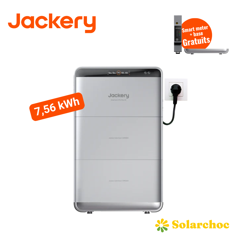 Pack 7,56kWh Batterie Plug and Play JACKERY SolarVault 3 Pro Max AC + 2 batteries BP2500