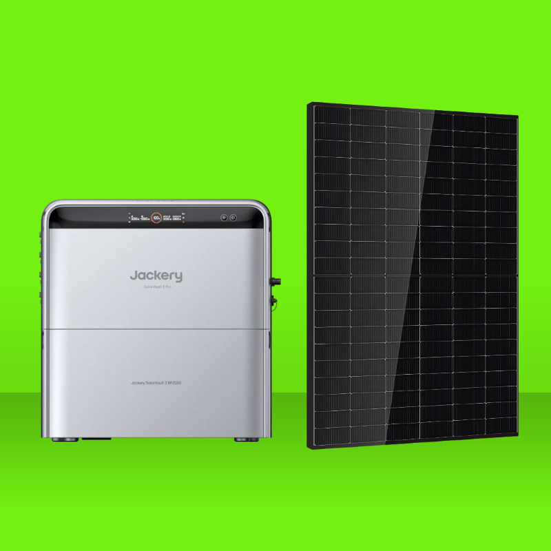 Pack 5,04kWh Batterie Plug and Play JACKERY SolarVault 3 Pro + 1 batterie BP2500 + 4 panneaux DMEGC 500W