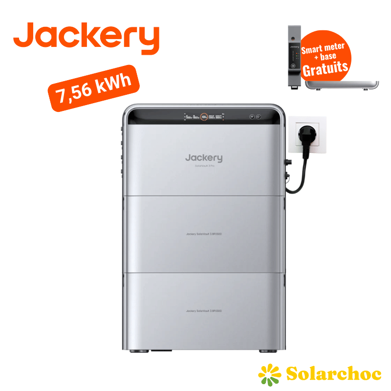 Pack 7,56kWh Batterie Plug and Play JACKERY SolarVault 3 Pro + 2 batteries BP2500