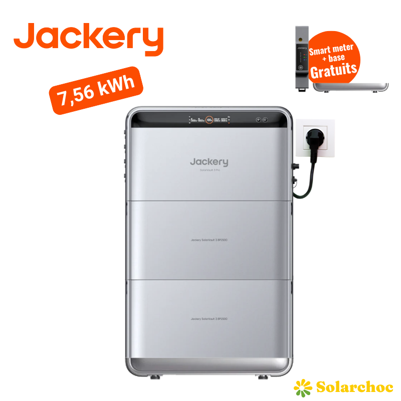 Pack 7,56kWh Batterie Plug and Play JACKERY SolarVault 3 Pro + 2 batteries BP2500